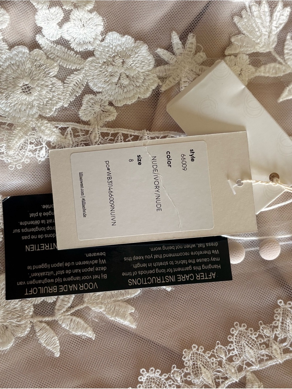 UNUSED Strapless Lace Appliqué Wedding Dress in Ivory - Picture 5 of 10